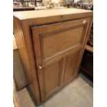 Large country style pine wall cabinet with two interior shelves 107 x 78 x 32 cm