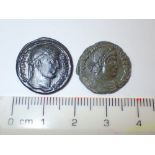 Two Roman coins with good definition