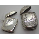 Two hallmarked silver vesta cases different assay and makers marks