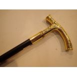 Gold effect handled walking stick