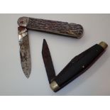 Two folding vintage penknives