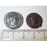 Two Roman coins with good definition