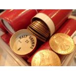 Nine tubes of GB bronze coins