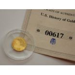 14ct gold proof coin US History of Gold