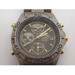 Seiko Titanium chronograph 100M gents wristwatch on titanium bracelet CONDITION REPORT: