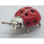 Silver ladybird pin cushion