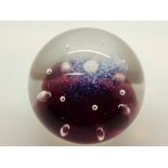 Limited edition Caithness Space Pearl glass paperweight in original box 1463/3000 ( run ceased at
