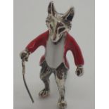 Silver fox with enamel hunting jacket