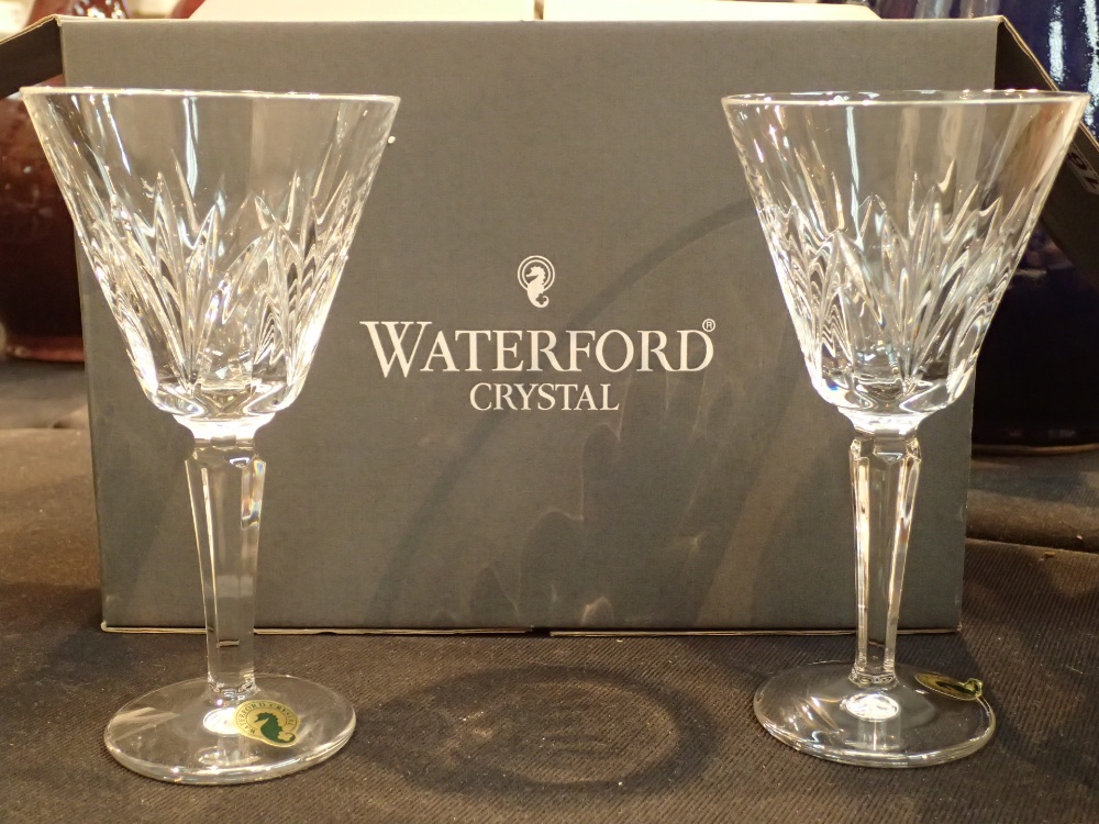 Pair of Waterford Crystal sherry glasses boxed