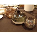 Three glass vases including two LSA