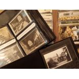 Three albums of postcards including some reproduction examples