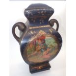 Large antique Victory Lozenges advertising tin H: 30 cm with Grecian scene decoration