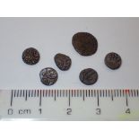 Five small Roman coins