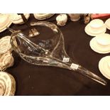 1950s French crystal art glass centre piece of large proportions possibly Schneider or Cofrac L: 83