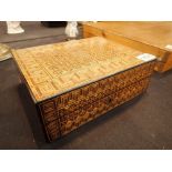 19thC marquetry inlaid writing box with