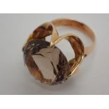 14ct gold smoky quartz dress ring 9.7g s