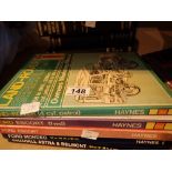 Five Haynes workshop manuals and volumes one to five of Modern Motor Engineer