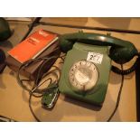 Green 1970s BT telephone secondary ringer