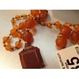 Hand knotted graduated bead necklace