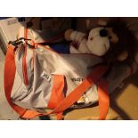 Bag of World Cup related soft mascots including World Cup Willie Junior