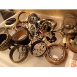 Tray of assorted costume jewellery bangles and bracelets