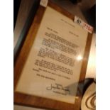 Letter from Jacqueline Kennedy dated 19 / 10 / 1964 with printed signature