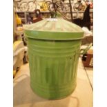 Green metal small dustbin