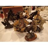 Five cast Red Indian figurines