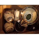 Mixed lot of silver plate ceramics and a camera