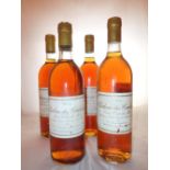 Four bottles of Chateau Des Collines Saint Croix De Mons three 1983 and one 1970 racked and