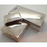 Two silver cigarette boxes and a cheroot case mixed makers CONDITION REPORT: