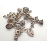 Heavy 925 silver charm bracelet 100g