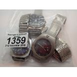 Bellini Solar 2000 steel cased gents wristwatch and three further gents wristwatches