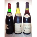 1970 Calvet Beaune 1985 Beaune Toussaint and a 1986 Volnay bottled by Leon Rigault racked and