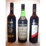 Three bottles of wine La Croix Labcride 1970 Hardys crest 2013 Hardys VR 2014