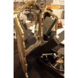 Bifold gilt frame dressing table mirror