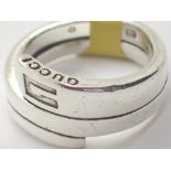 Genuine Gucci sterling silver ring with all correct Gucci stamps size R