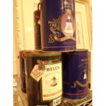 Seven Bells whisky commemmorative decanters two Queen Mothers 90th birthday Christmas 1988 and 1989