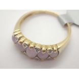 9ct gold cabochon amethyst and diamond ring size P