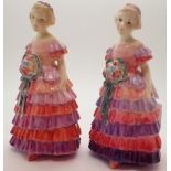 Two Royal Doulton The Little Bridesmaid figurines HN 1433 CONDITION REPORT: One