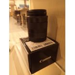 Canon 18-55 mm image stabiliser lens with boxed EF-EOSM mount adapter