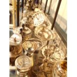 Large collection of mixed silver plated items including coffee and tea pots serving dishes etc