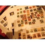 Collection of loose album pages of German state postage stamps