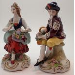 Pair of Dresden porcelain figurines The Flower Sellers