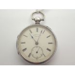 Hallmarked silver open face key wind Baron Hill pocket watch with subsidiary seconds dial