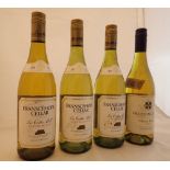 Four bottles of 2010 Franschhoek Cellar Chenin Blanc racked and cellared