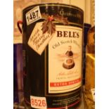 Tinned Bells whisky decanters one for the Queen Mothers 90th birthday one Christmas 1991