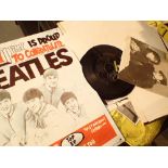 Collection of Beatles related single records reproduction photographs and posters