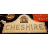 Cast aluminium Cheshire sign 90 x 50 cm