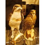 One Buzzard and one Whyte and Mackay ceramic bird decanters with contents